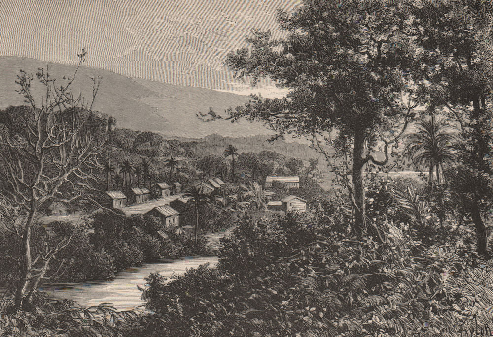 Victoria (Limbe/Limbé) . Cameroon 1885 old antique vintage print picture